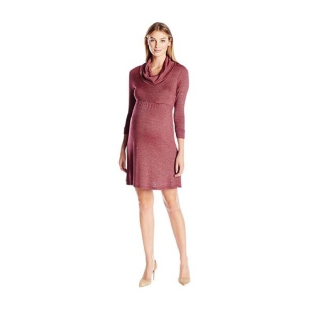 Michael Stars Cowl Neck Above Knee Quarter Sleeve Maternity Dress OS